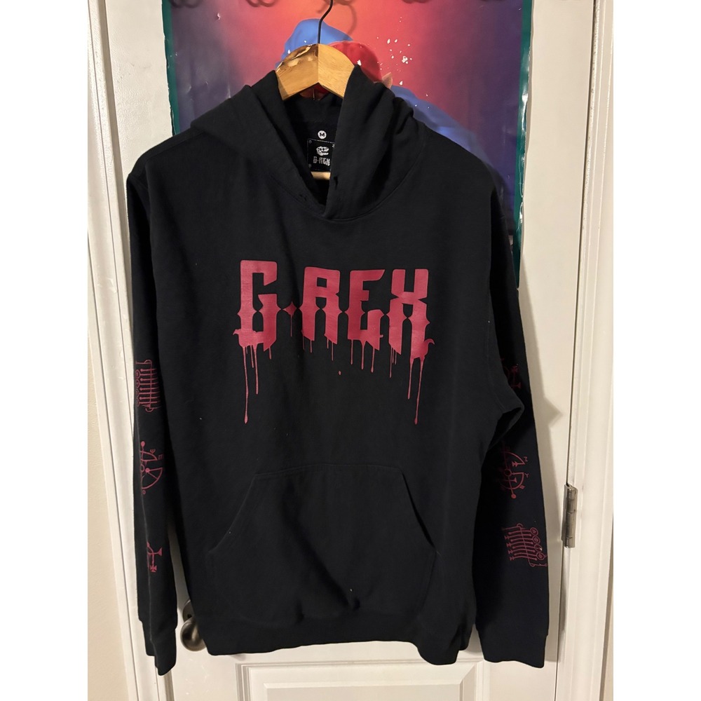 G-REX DJ Rap Black Hoodie Graphic Print Horse Men Size M